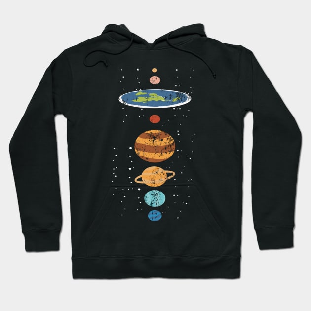 Flat Earth And Planets Funny Conspiracy Theory Earthers Hoodie by LEGO